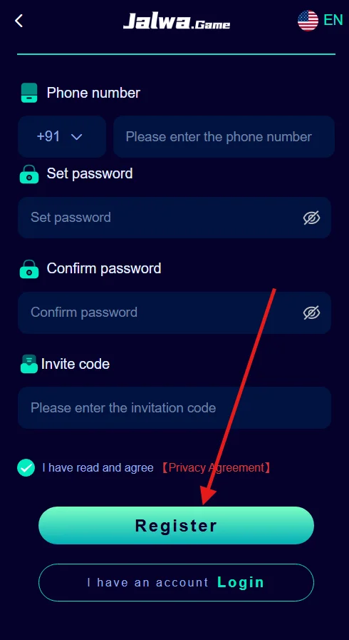 Click on register